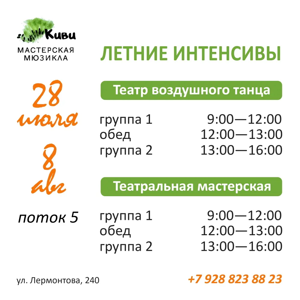 Интенсив мастерской "Киви", Театр воздушного танца, поток 5