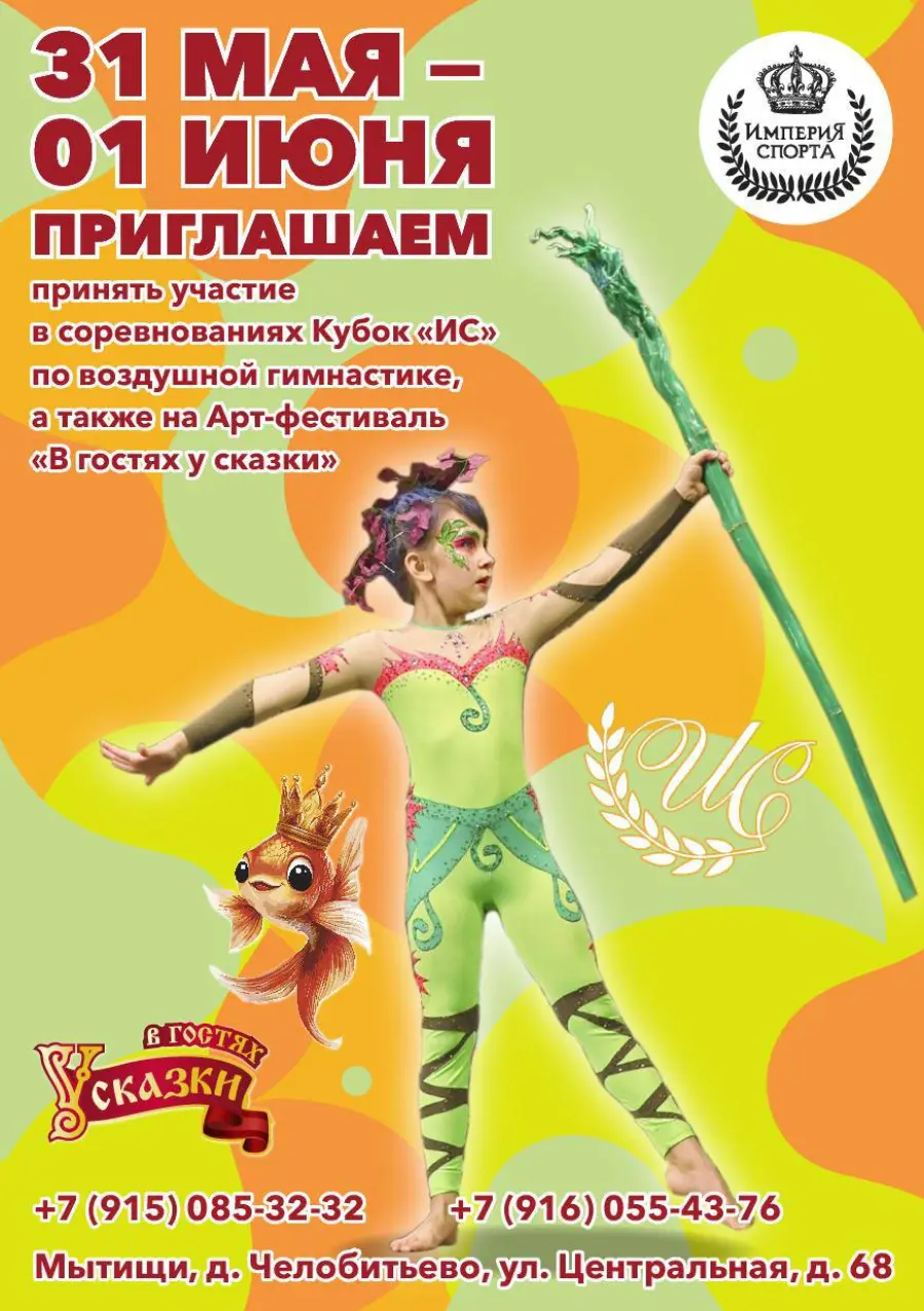 Соревнования «Кубок Империя спорта» и арт-фестиваль «В гостях у сказки» по воздушной гимнастике
