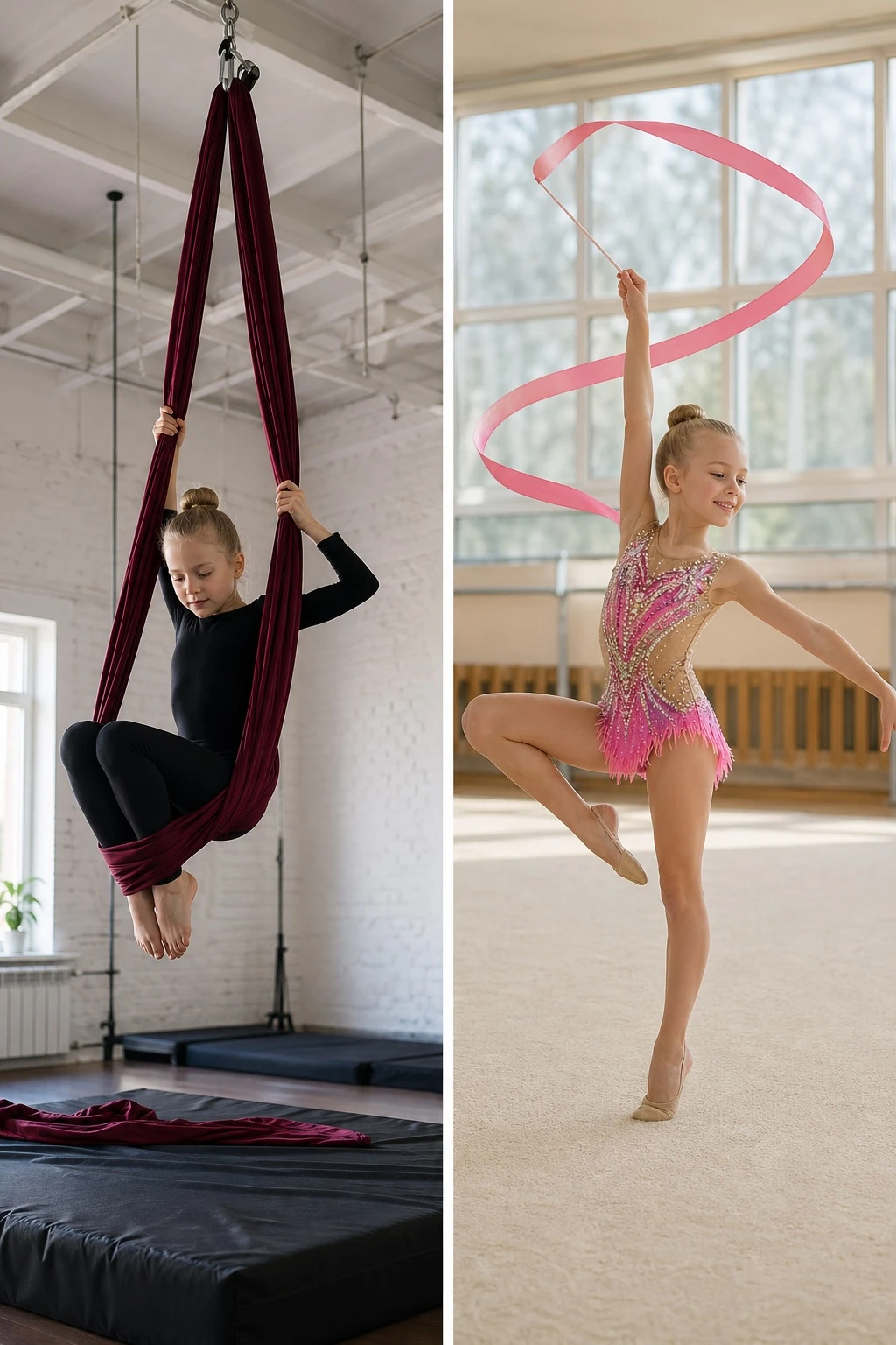 Воздушная гимнастика или художественная: что выбрать ребёнку