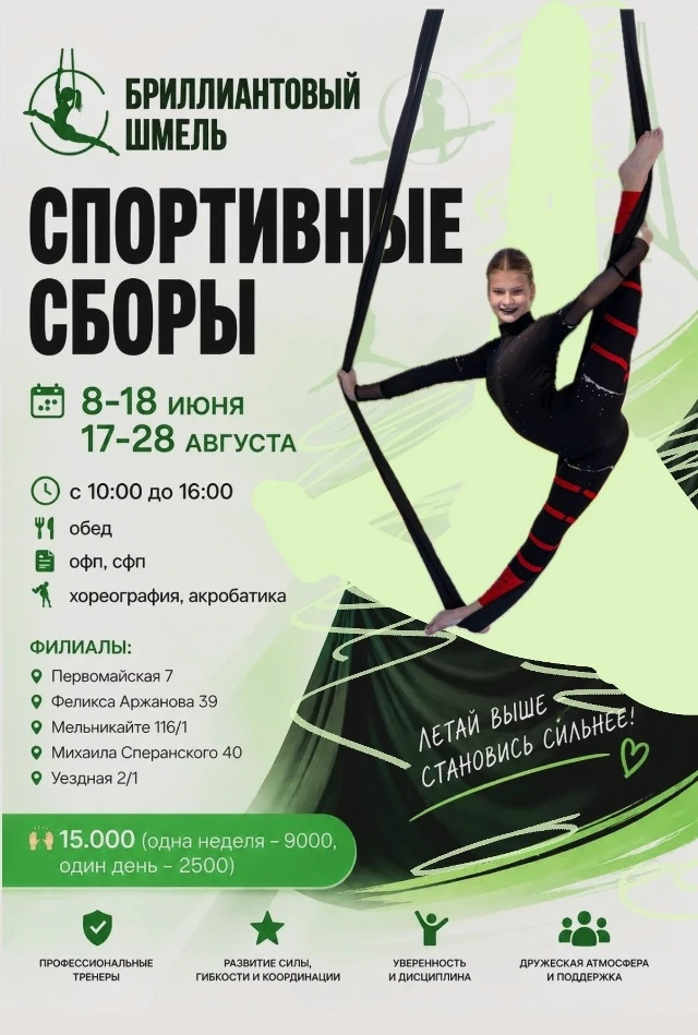 Спортивные сборы по воздушной гимнастике "Бриллиантовый шмель", 2 смена