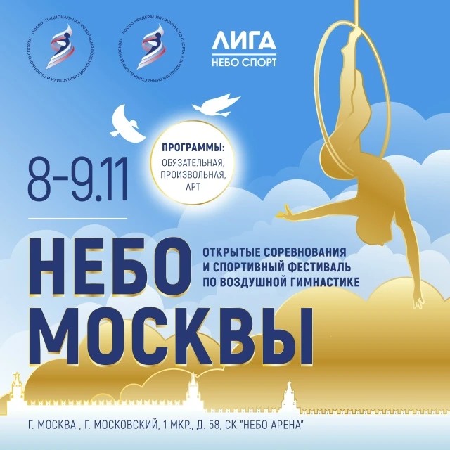 Открытые соревнования и спортивный фестиваль по воздушной гимнастике "Небо Москвы"