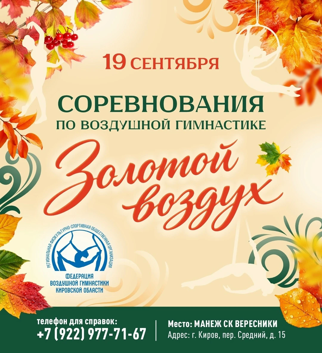 Соревнования и спортивный фестиваль по воздушной гимнастике "Золотой воздух"